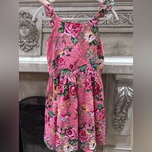 Zunie Girl Sleeveless Pink Floral Dress Size XL 14/16